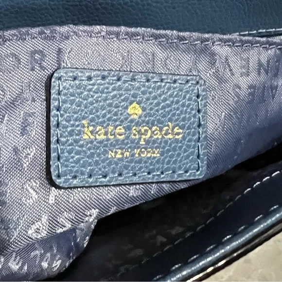 Kate Spade New York Blue Kailey Patterson Drive Leather Crossbody Purse NWOT - Picture 11 of 13